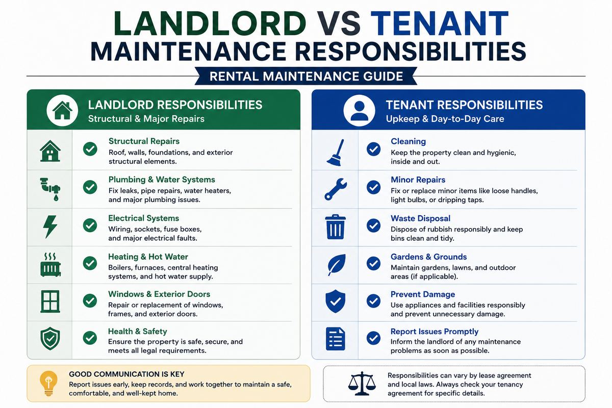 Landlord vs Tenant Maintenance Responsibilities | Rental Maintenance Guide | Setli