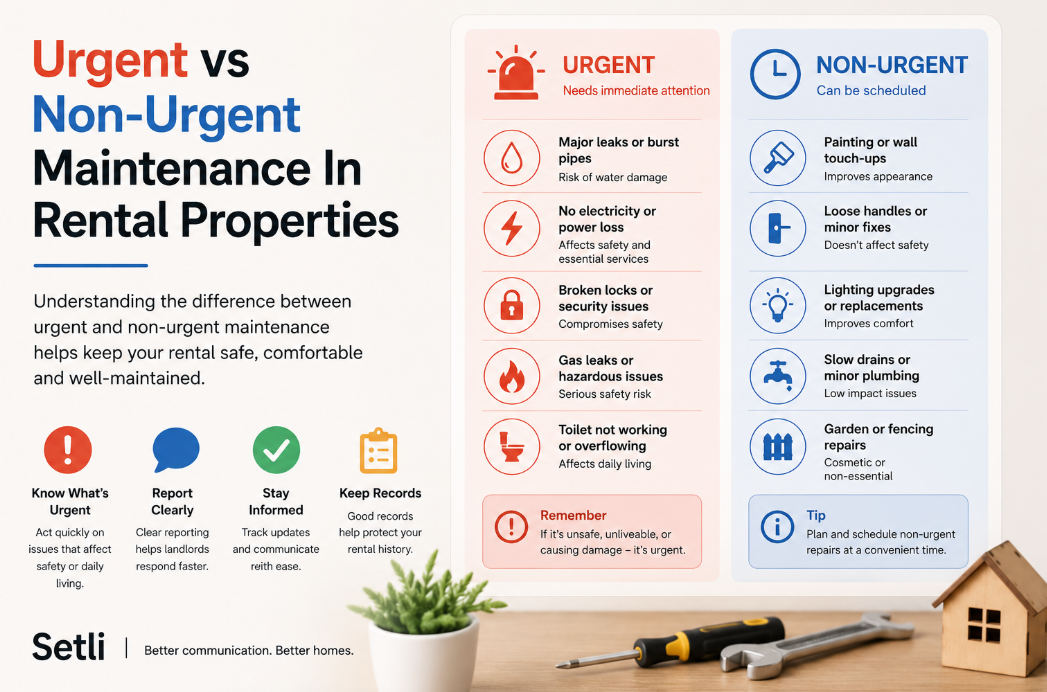 Urgent vs Non-Urgent Maintenance In Rental Properties | Setli