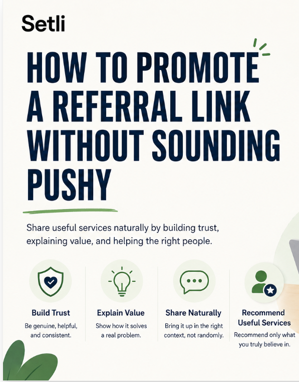 How To Promote A Referral Link Without Sounding Pushy | Setli