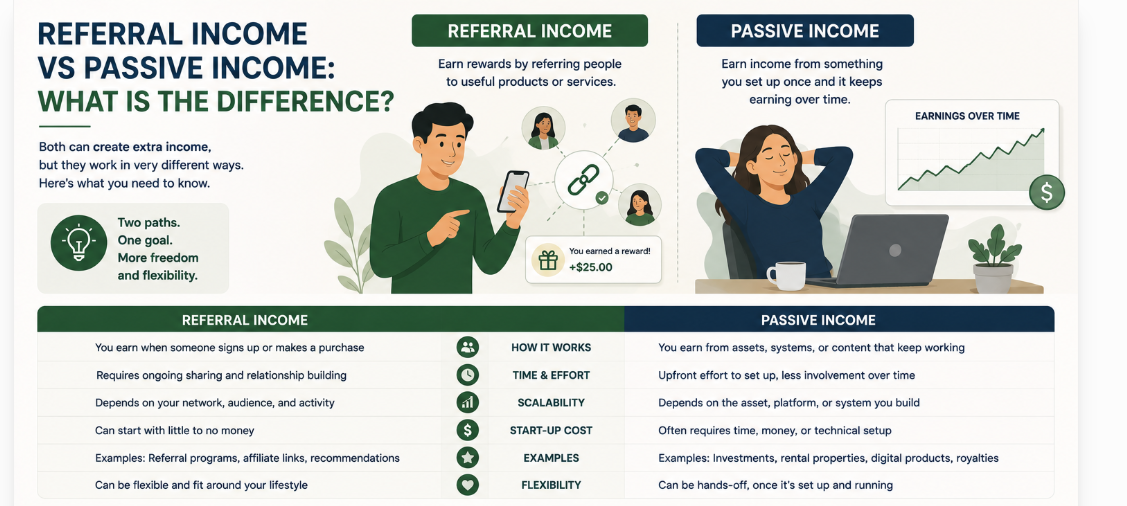 Referral Income vs Passive Income: What Is The Difference? | Setli