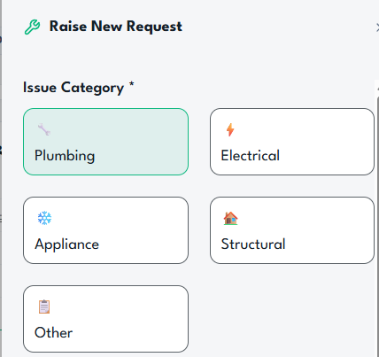 Choose the Issue Category