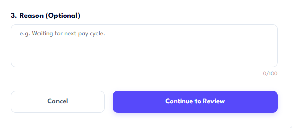 Add a Reason and Review