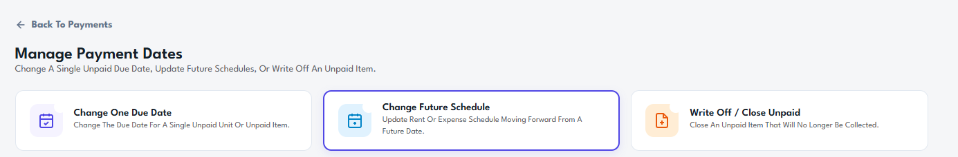 Select Change Future Schedule